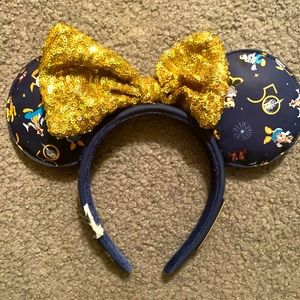 Walt Disney World 50th Anniversary Blue Minnie Mouse Ears - Loungefly - LIKE NEW